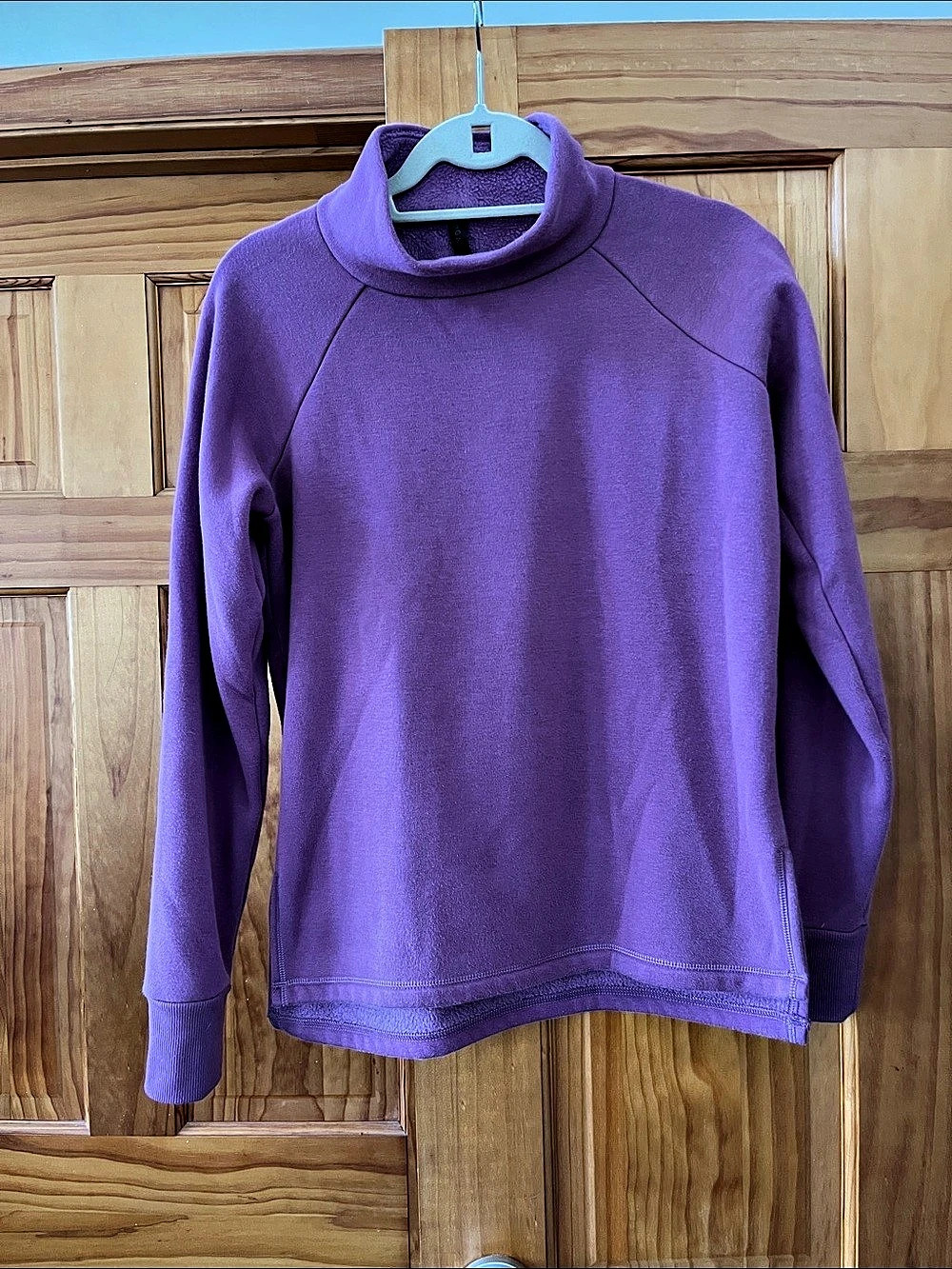 Gaiam Chloe Fur Fleece Funnel Neck Sweatshirt Purple XS